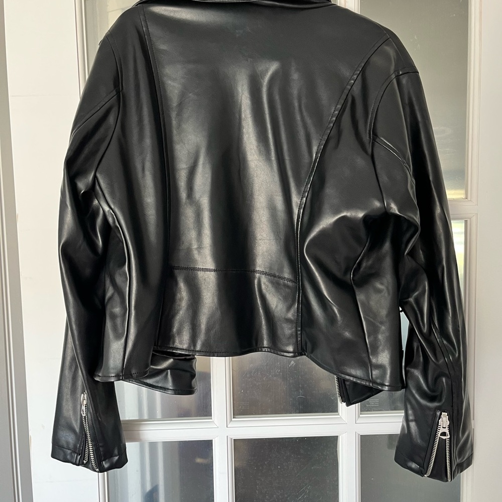 Torrid Black Faux Leather Biker Jacket (size 1) - Picture 2 of 2